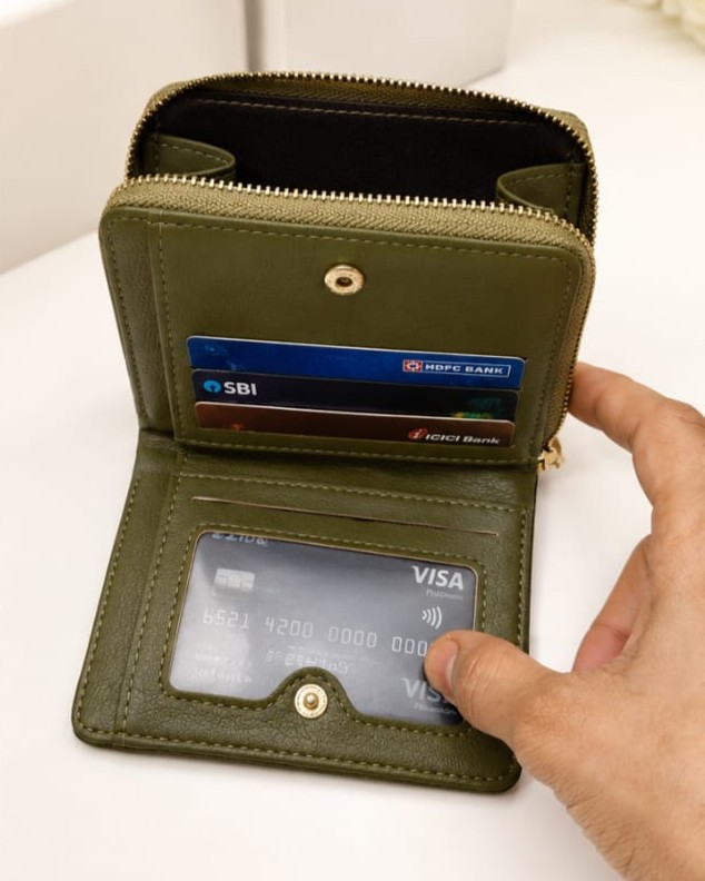 Simple Classic Premium PU Leather 2-Fold Wallet for Girls | Compact Bifold Cash & Card Organizer