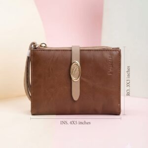 Elegant Premium PU Leather 2-Fold Wallet for Girls | Compact Bifold Cash & Card Wallet with Flap