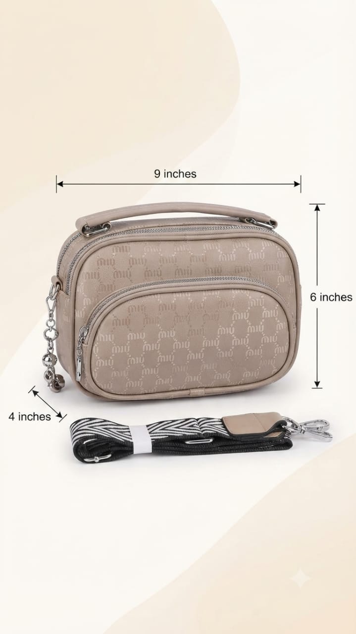 Min Min Premium Waterproof Sateen Sling Bag for Girls | 2-Compartment Daily Crossbody Bag