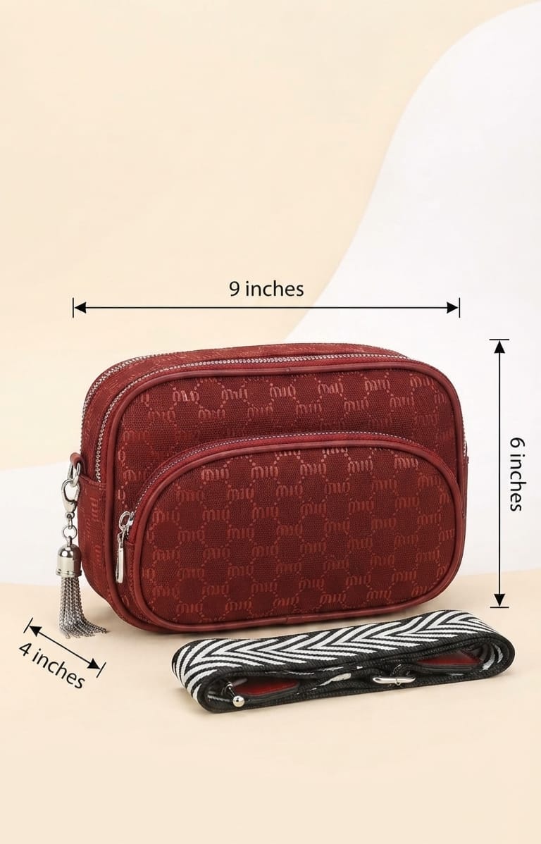 Min Min Premium Waterproof Sateen Sling Bag for Girls | 2-Compartment Daily Crossbody Bag