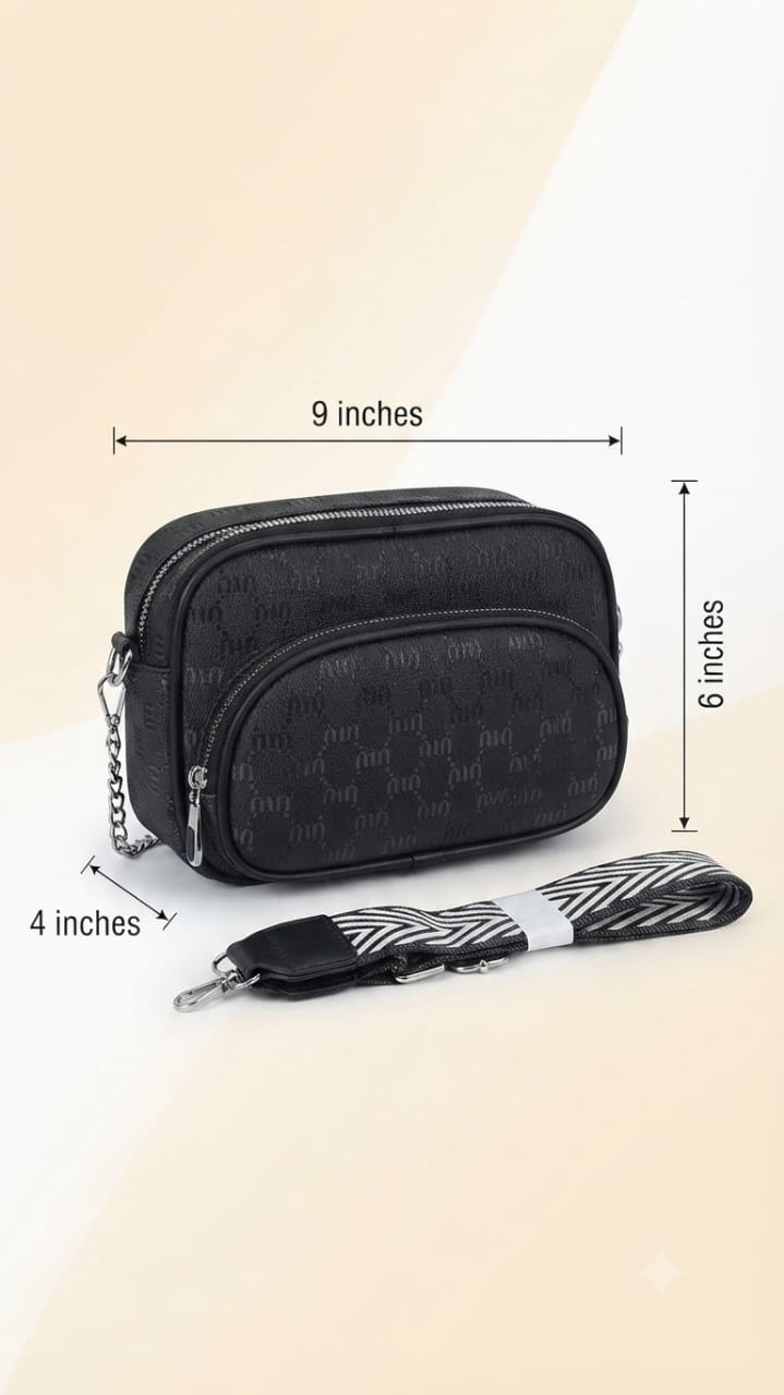 Min Min Premium Waterproof Sateen Sling Bag for Girls | 2-Compartment Daily Crossbody Bag