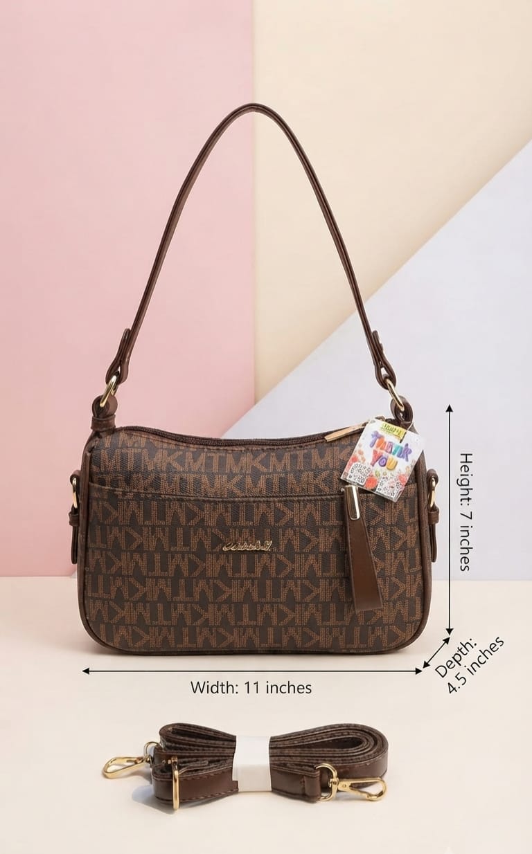 Imported Premium PU Leather Sling Bag for Girls | 3-Zip 3-Compartment Crossbody Bag