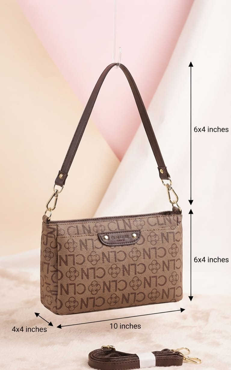 Imported Premium PU Leather Sling Bag for Girls | 3-Zip 3-Compartment Crossbody Bag