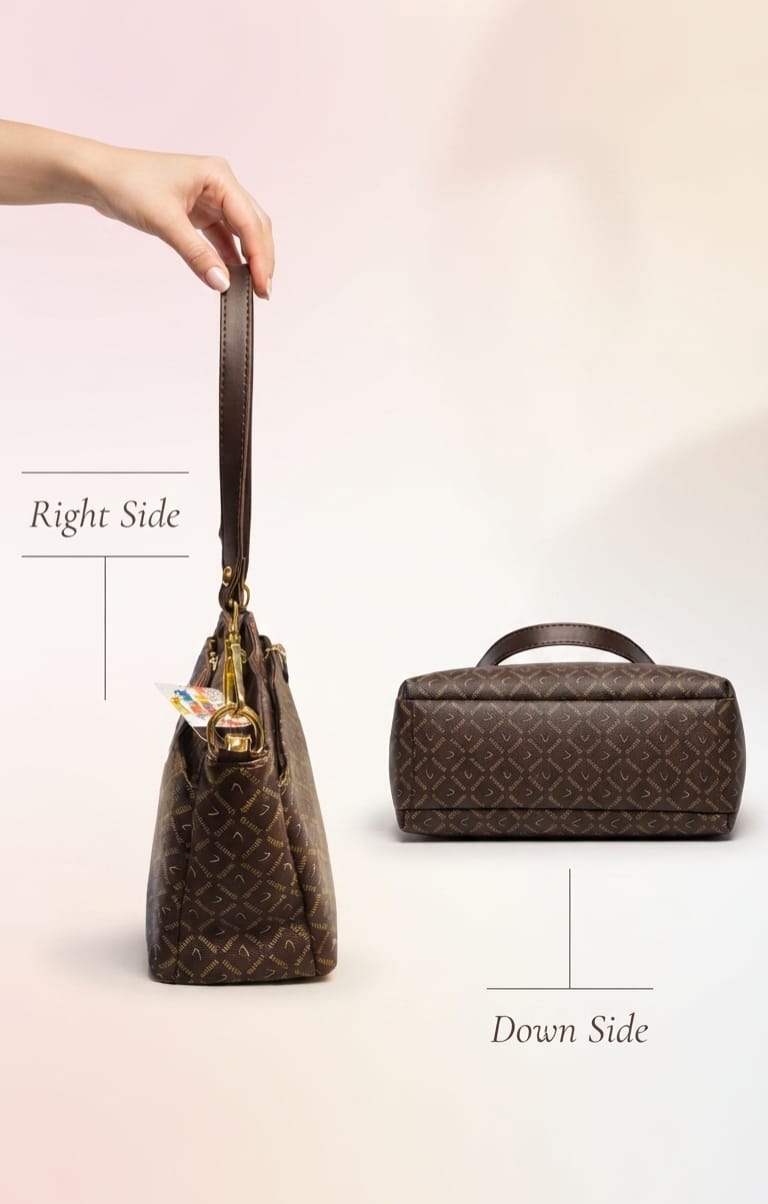 Imported Premium PU Leather Sling Bag for Girls | 3-Zip 3-Compartment Crossbody Bag