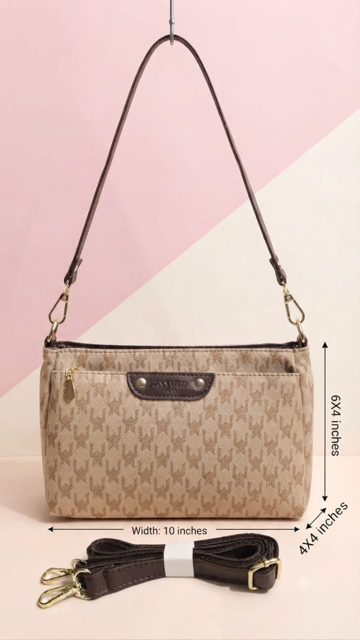 Imported Premium PU Leather Sling Bag for Girls | 3-Zip 3-Compartment Crossbody Bag