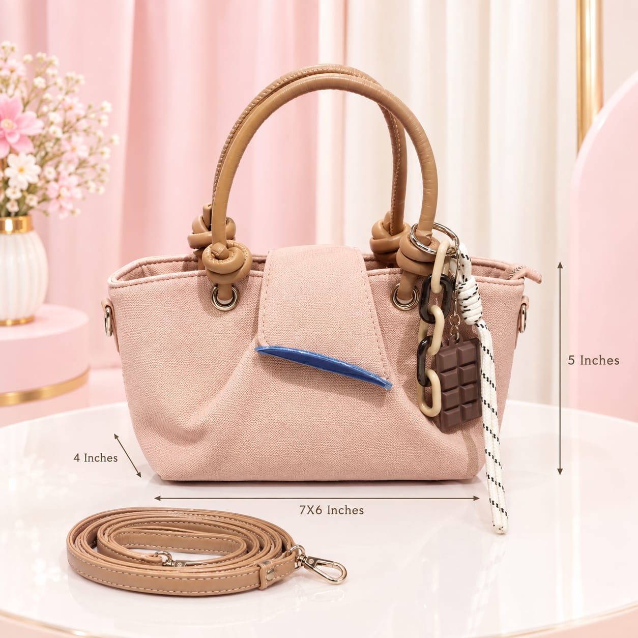 Imported Premium PU Leather Sling Bag for Girls | Compact 2-Compartment Daily Crossbody Bag