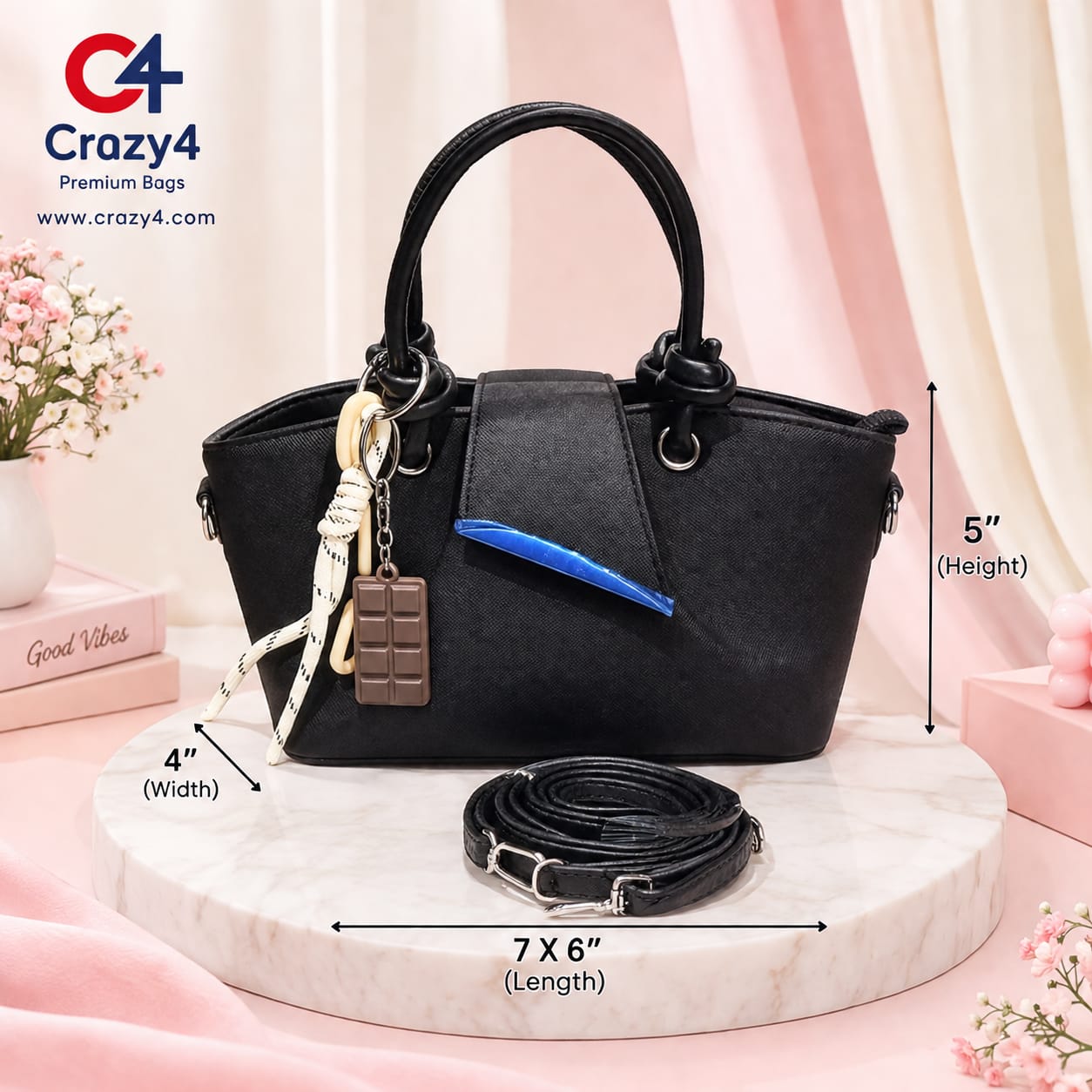 Imported Premium PU Leather Sling Bag for Girls | Compact 2-Compartment Daily Crossbody Bag