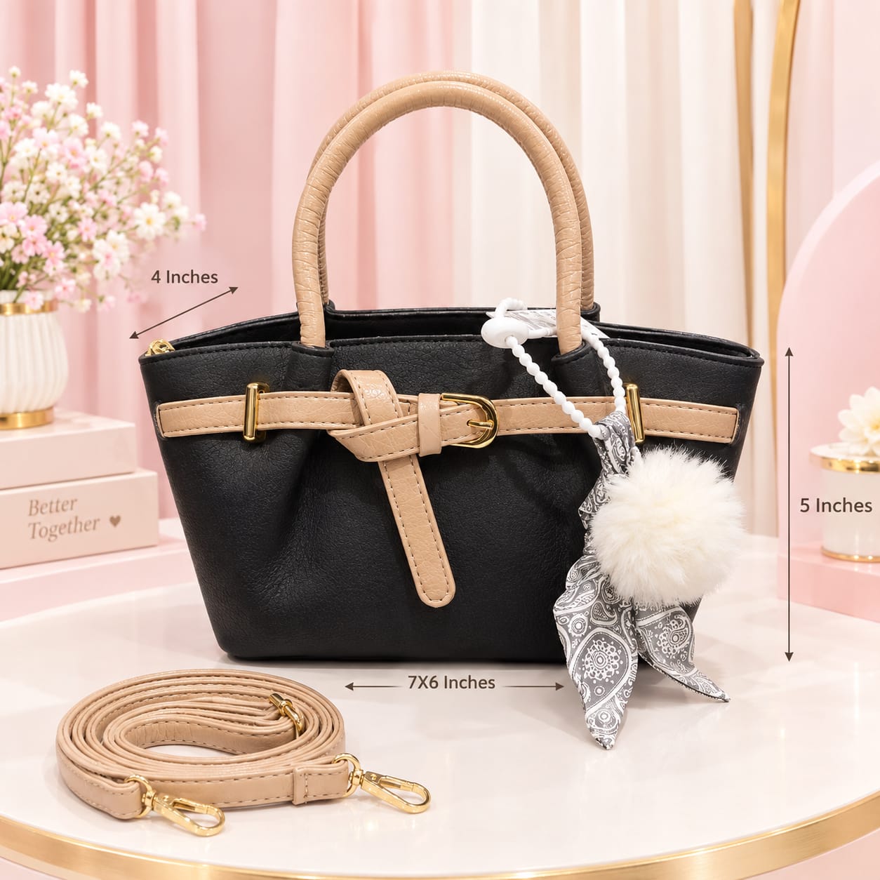 Imported Premium PU Leather Sling Bag for Girls | Sleek Single-Zip Daily Crossbody Bag