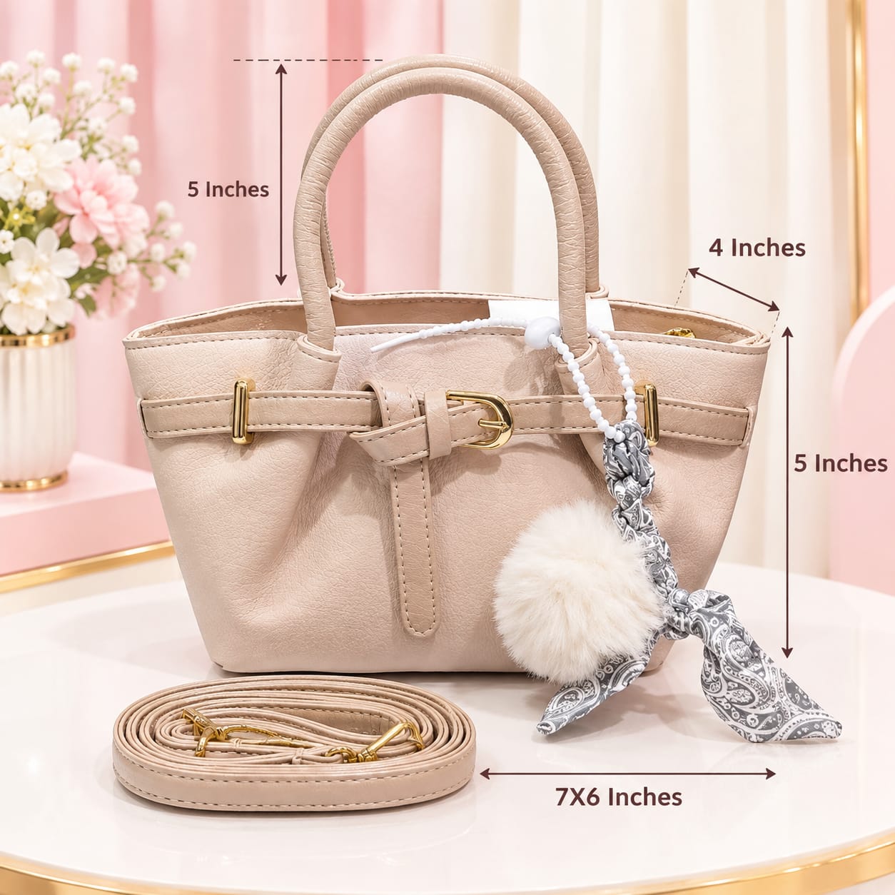 Imported Premium PU Leather Sling Bag for Girls | Sleek Single-Zip Daily Crossbody Bag