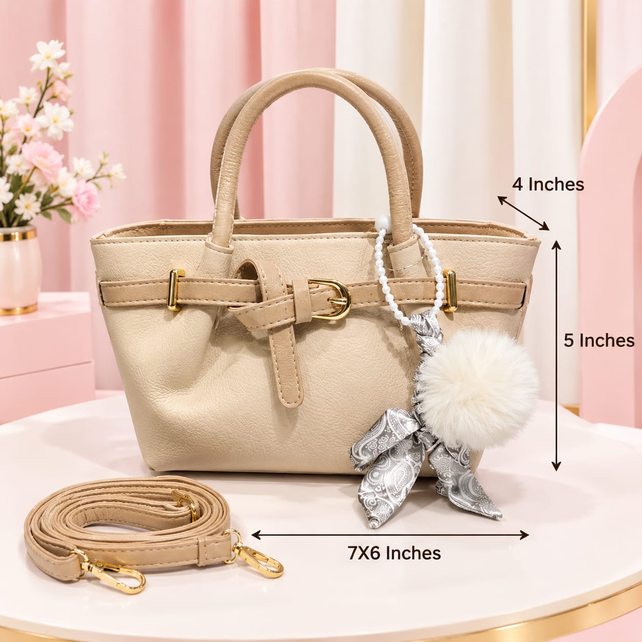 Imported Premium PU Leather Sling Bag for Girls | Sleek Single-Zip Daily Crossbody Bag