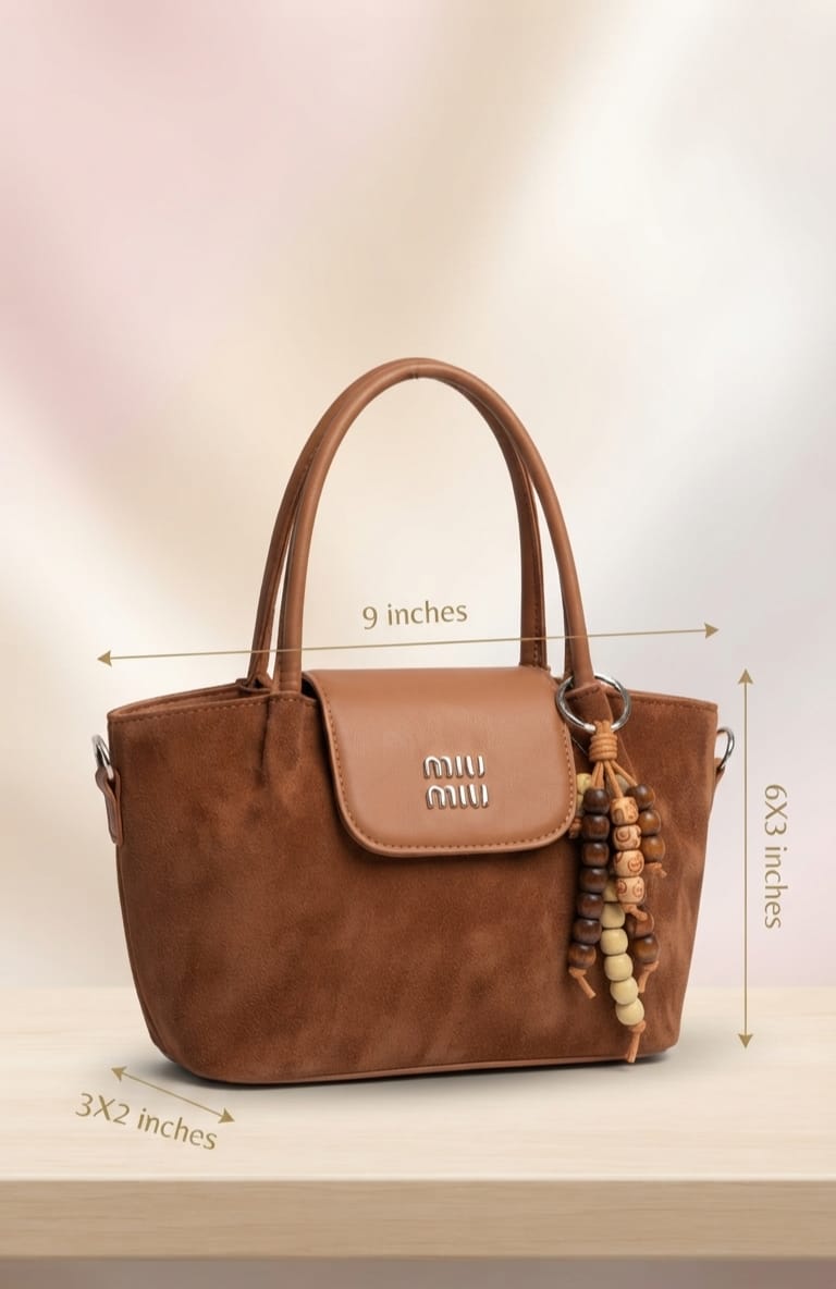 Minmin Premium PU Leather Mini Handbag for Women | Compact Single-Zip Daily Tote Bag