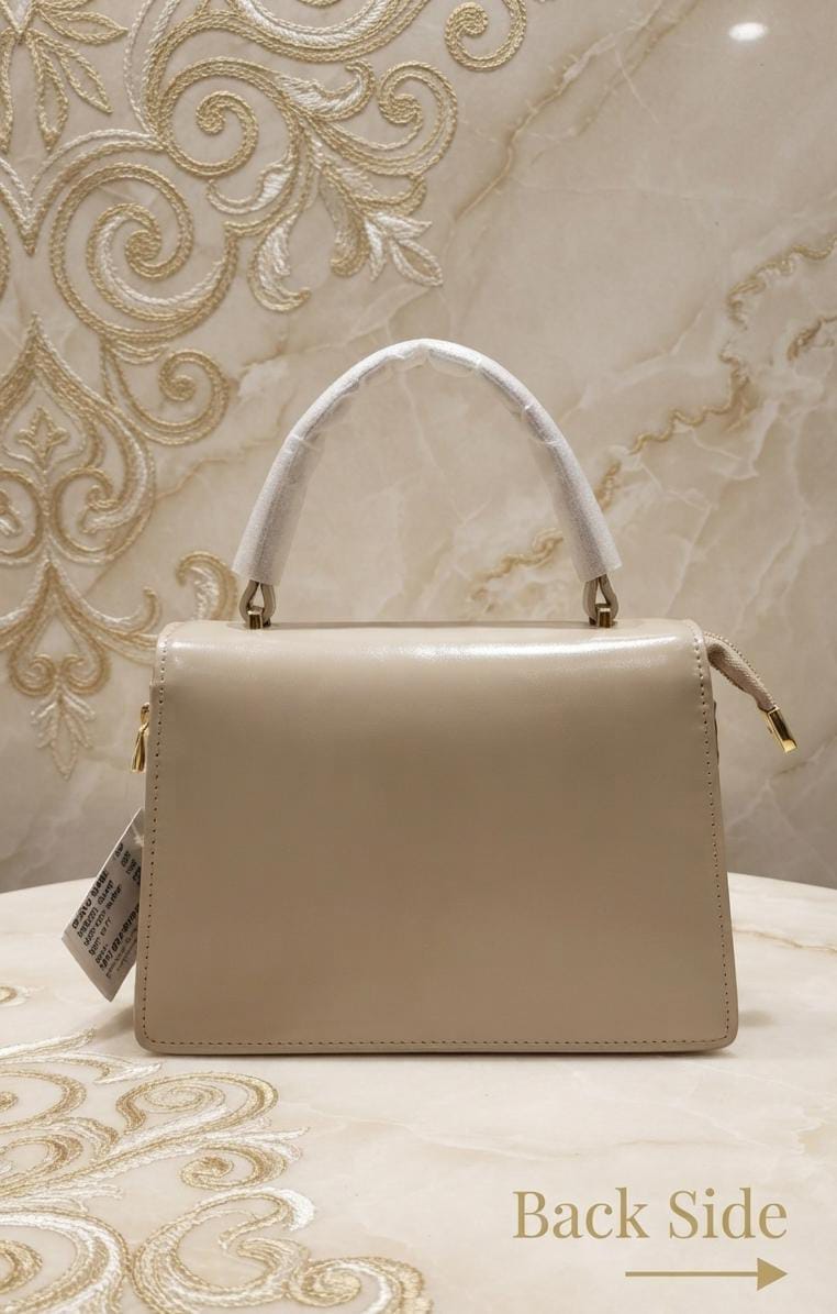 YSL Premium PU Leather Sling Bag with Top Handle | 3-Compartment Flap & Zip Crossbody Bag