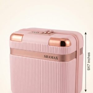 Shamax Premium Fiber Makeup Kit & Cosmetic Organizer Bag | 2-Compartment Mesh Travel Vanity Case
