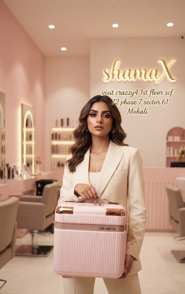 Shamax Premium Fiber Makeup Kit & Cosmetic Organizer Bag | 2-Compartment Mesh Travel Vanity Case