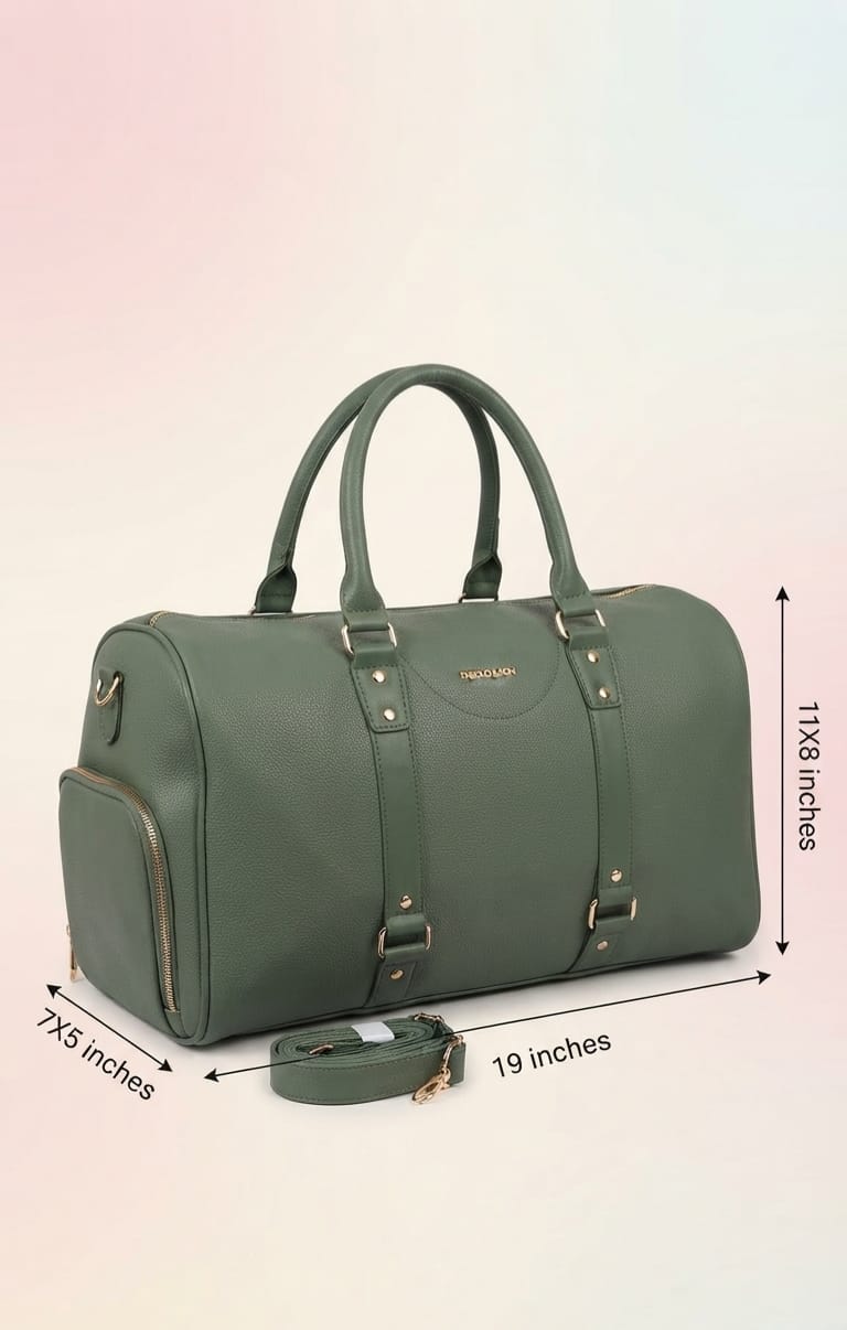 Peris & Classic Premium PU Leather Travel Duffle Bag | Spacious 3-Compartment Overnighter & Weekend Holdall