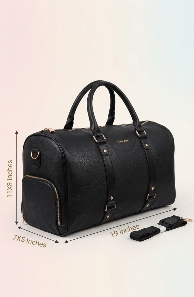 Peris & Classic Premium PU Leather Travel Duffle Bag | Spacious 3-Compartment Overnighter & Weekend Holdall