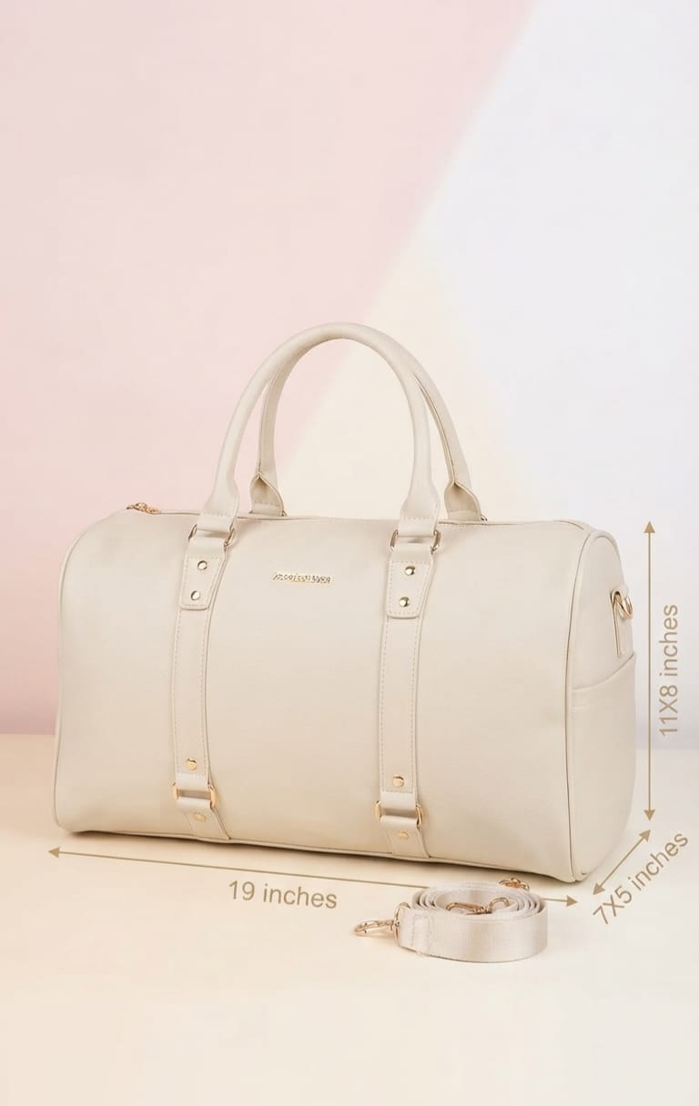 Peris & Classic Premium PU Leather Travel Duffle Bag | Spacious 3-Compartment Overnighter & Weekend Holdall