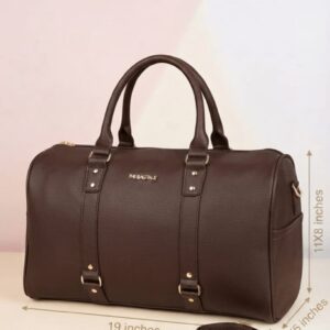 Peris & Classic Premium PU Leather Travel Duffle Bag | Spacious 3-Compartment Overnighter & Weekend Holdall