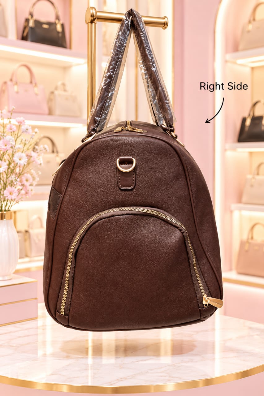 Peris & Classic Premium PU Leather Travel Duffle Bag | Spacious 3-Compartment Overnighter & Weekend Holdall