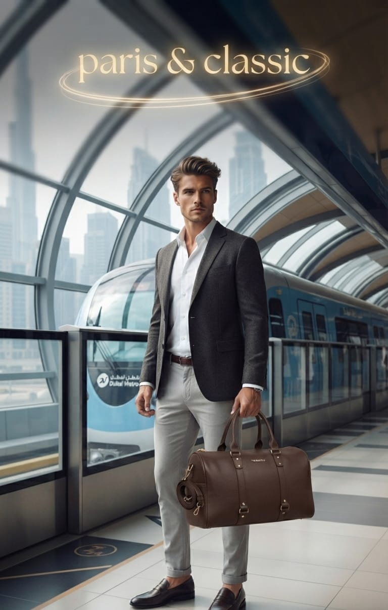 Peris & Classic Premium PU Leather Travel Duffle Bag | Spacious 3-Compartment Overnighter & Weekend Holdall