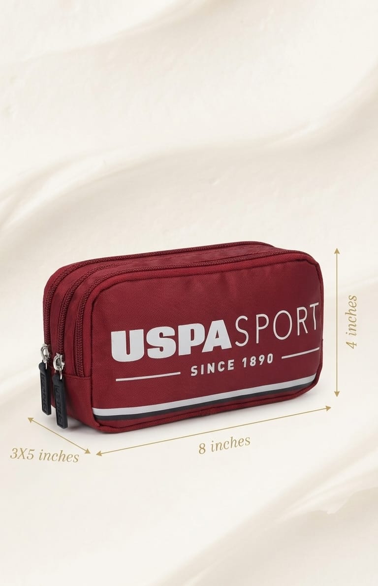 USPA Sport Premium PU Leather Shaving Kit for Men | Travel Toiletries & Grooming Organizer Pouch