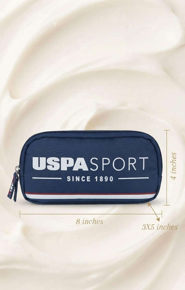 USPA Sport Premium PU Leather Shaving Kit for Men | Travel Toiletries & Grooming Organizer Pouch
