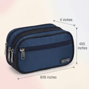 Rytham Premium Pure Sateen Shaving & Accessories Travel Kit | 3-Zip Multi-Compartment Toiletry & Pouch Organizer
