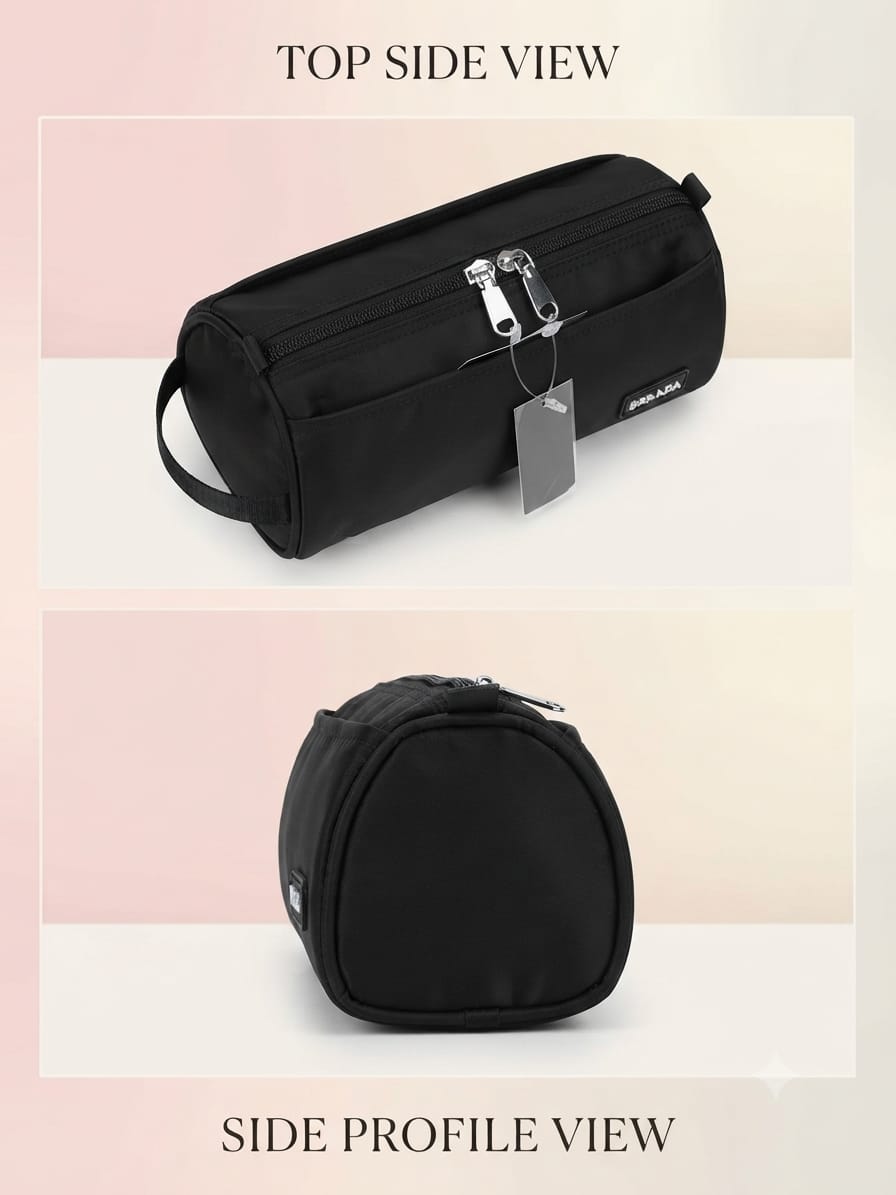 Rytham Pure Sateen Shaving & Accessories Travel Kit | 2-Zip Multi-Purpose Pouch for Men