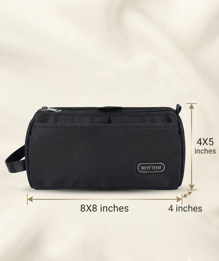 Rytham Pure Sateen Shaving & Accessories Travel Kit | 2-Zip Multi-Purpose Pouch for Men