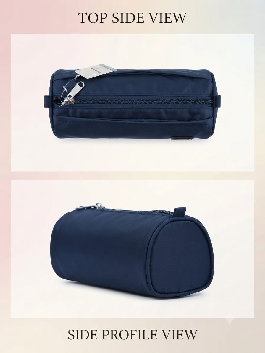 Rytham Pure Sateen Shaving & Accessories Travel Kit | 2-Zip Multi-Purpose Pouch for Men