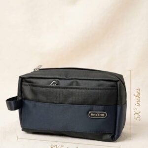 Rytham Heavy Fabric Shaving & Accessories Travel Kit | 3-Zip Multi-Compartment Pouch Organizer