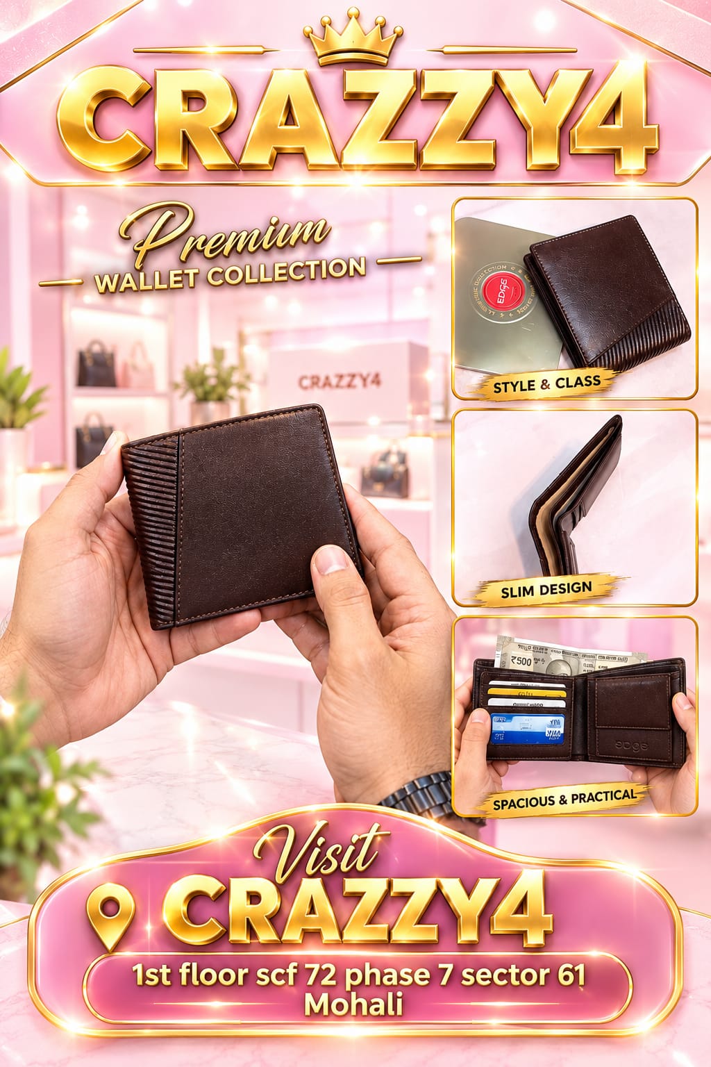 Edge Premium Pure Leather Men’s Wallet | Multi-Card Slot Classic Bifold Wallet