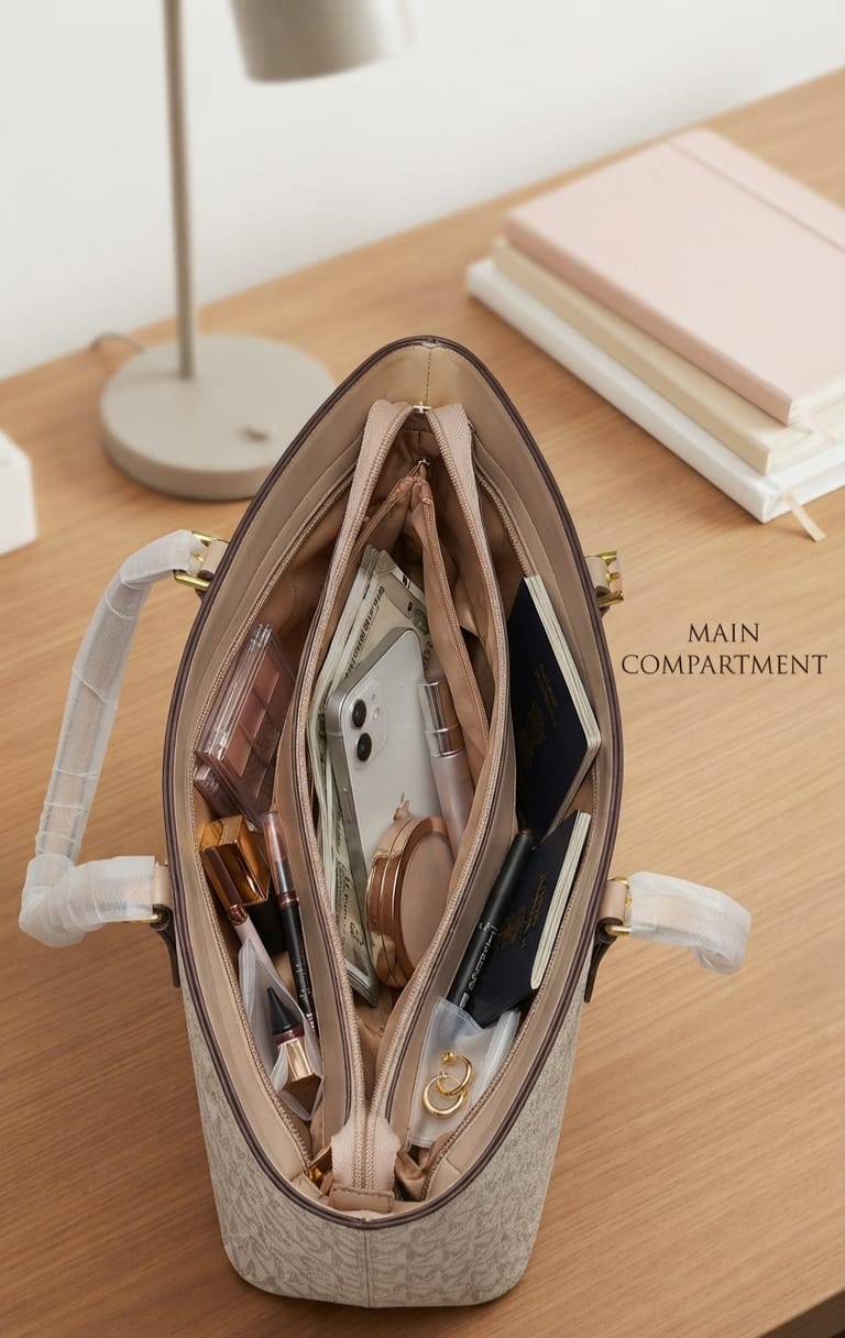 Adda & Perris Premium PU Leather Tote Bag for Women | 2-Compartment Office & Travel Carryall