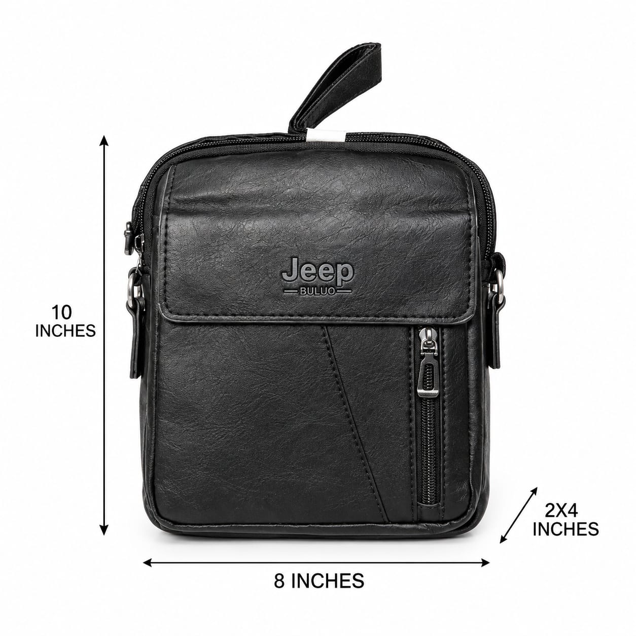 Jeep Premium PU Leather Side Bag for Men | Compact Crossbody & Messenger Bag for Travel & Office