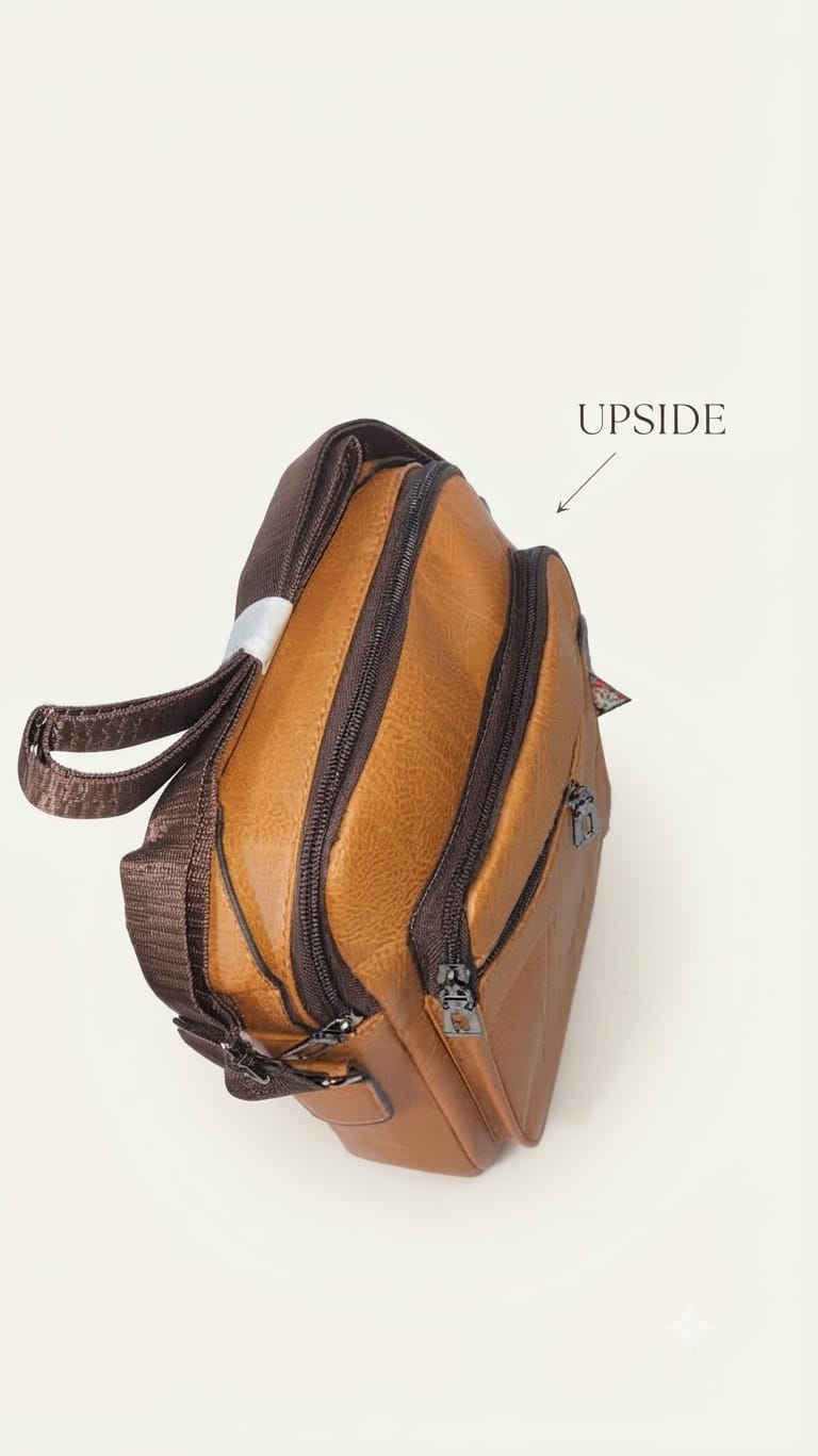 Jeep Premium PU Leather Side Bag for Men | Compact Crossbody & Messenger Bag for Travel & Office