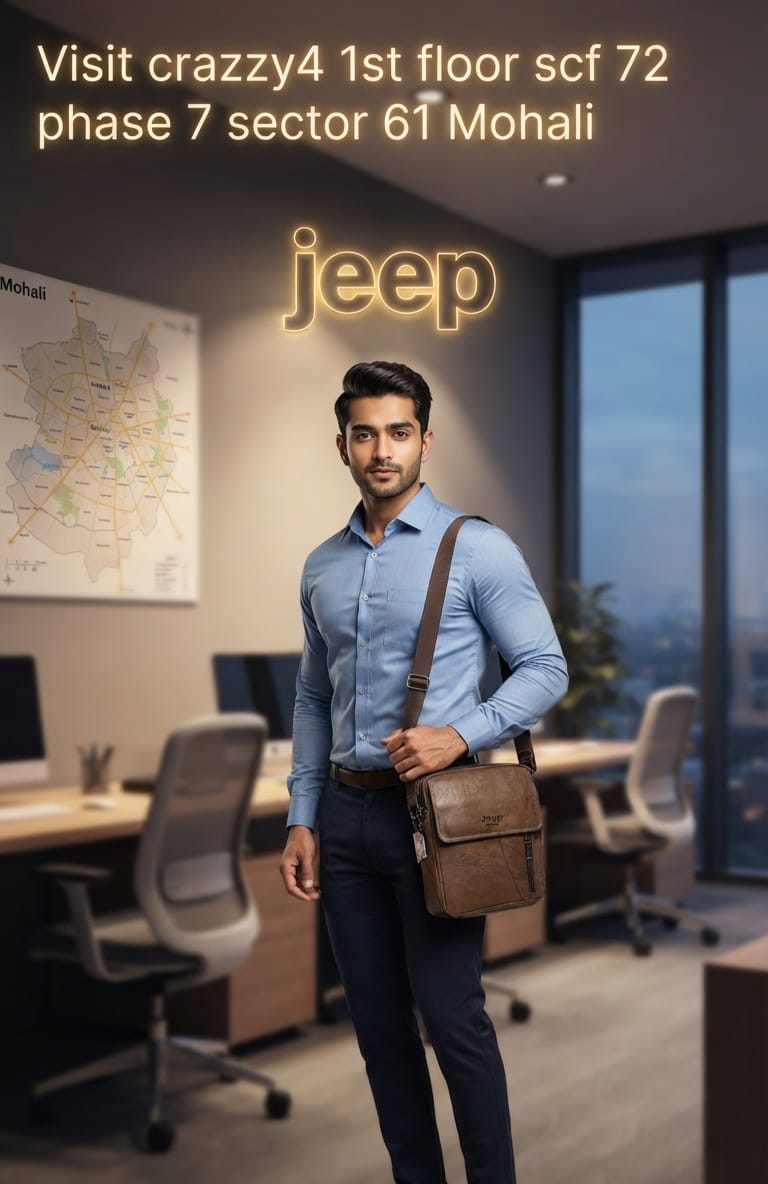 Jeep Premium PU Leather Side Bag for Men | Compact Crossbody & Messenger Bag for Travel & Office