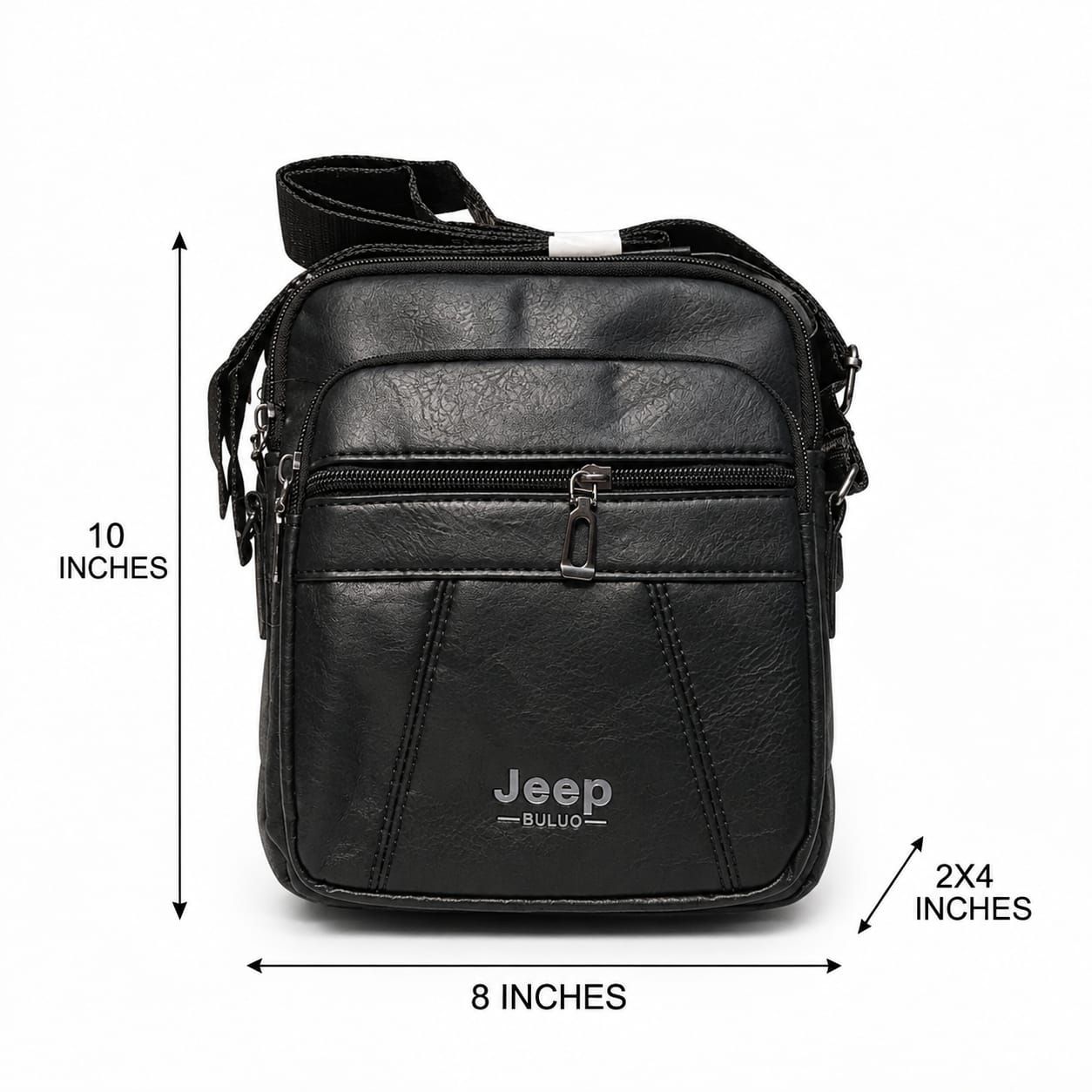 Jeep Premium PU Leather Side Bag for Men | Compact Crossbody & Messenger Bag for Travel & Office