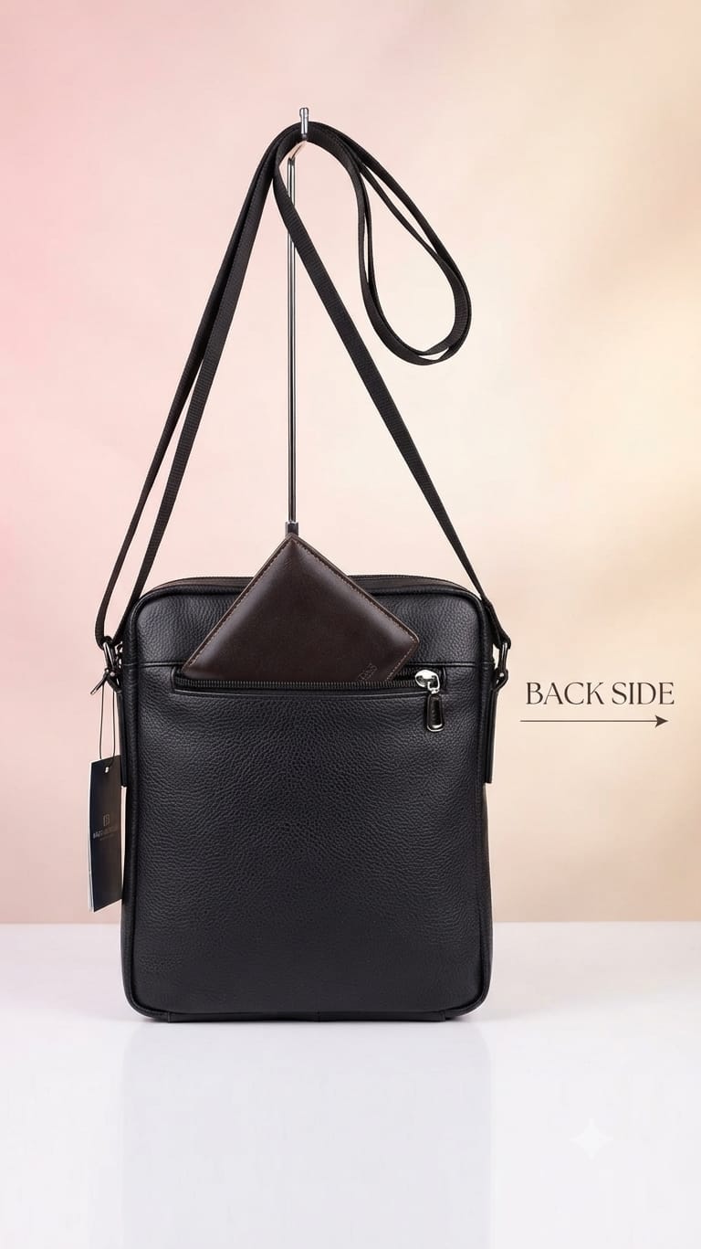 Jeep Premium PU Leather Side Bag for Men | Compact Crossbody & Messenger Bag for Travel & Office