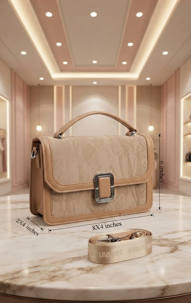 Imported High-End PU Leather Sling Bag for Girls & Women | 3-Compartment Crossbody Bag for Any Occasion