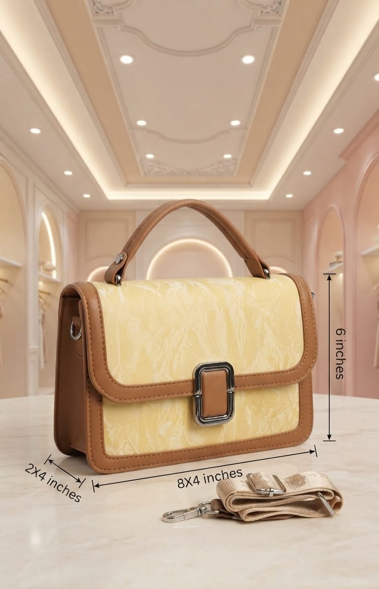 Imported High-End PU Leather Sling Bag for Girls & Women | 3-Compartment Crossbody Bag for Any Occasion