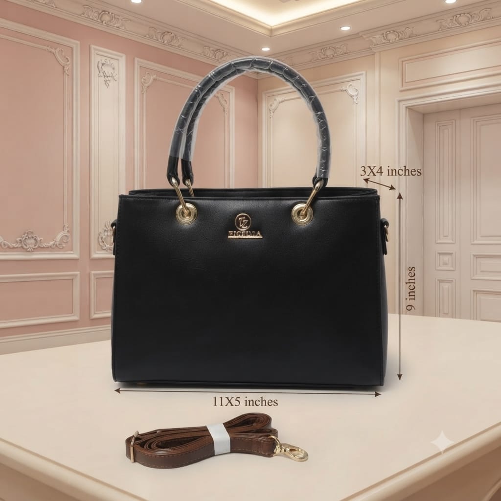 PURZELLA High-End Leatherette Party Handbag for Women | 3-Compartment Shoulder Bag for Any Occasion