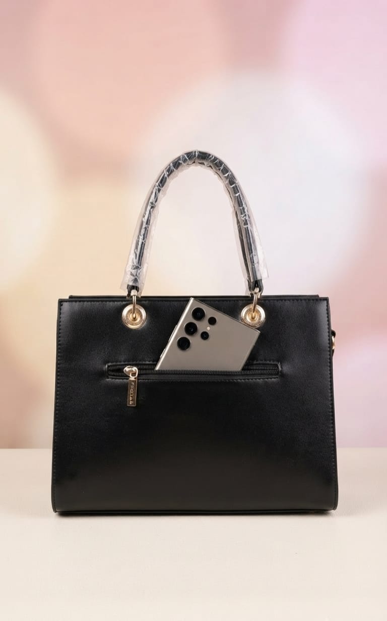 PURZELLA High-End Leatherette Party Handbag for Women | 3-Compartment Shoulder Bag for Any Occasion