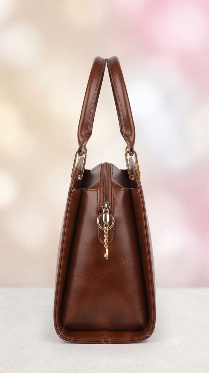 PURZELLA High-End Leatherette Party Handbag for Women | 3-Compartment Shoulder Bag for Any Occasion