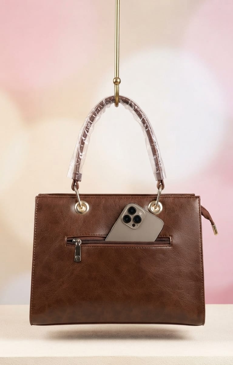 PURZELLA High-End Leatherette Party Handbag for Women | 3-Compartment Shoulder Bag for Any Occasion