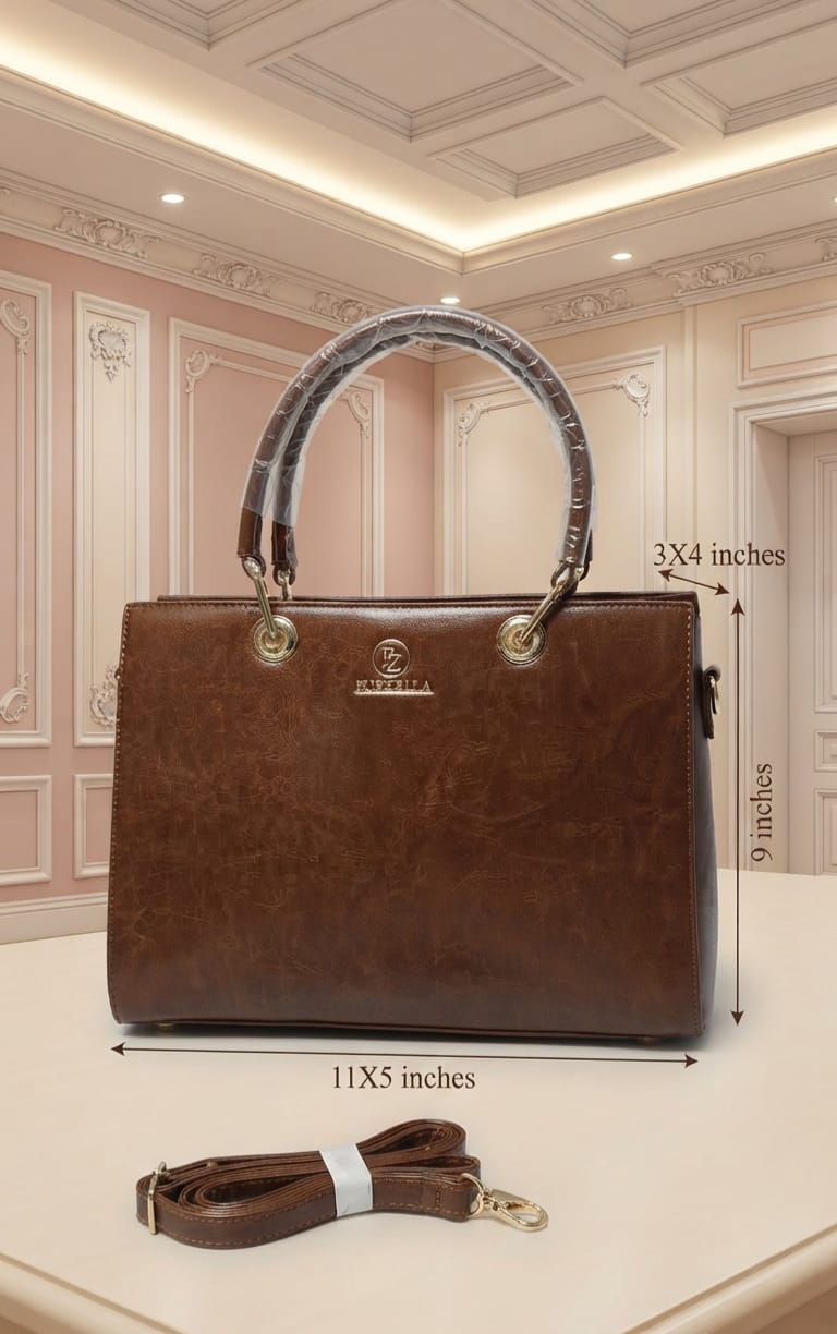 PURZELLA High-End Leatherette Party Handbag for Women | 3-Compartment Shoulder Bag for Any Occasion