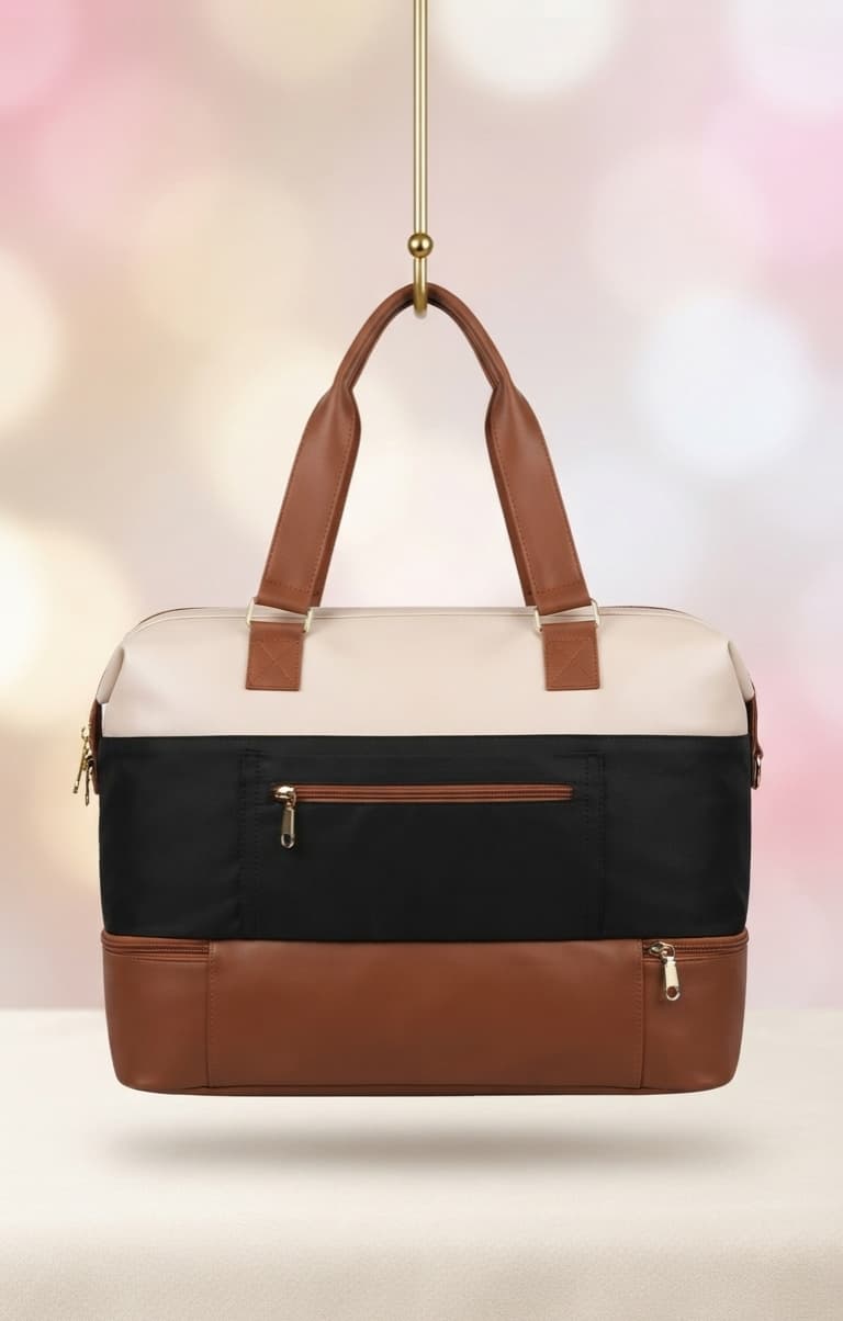 Imported High-End Travel Duffle & Multi-Purpose Carryall Bag | 3-Compartment Shopping & Weekender Holdall