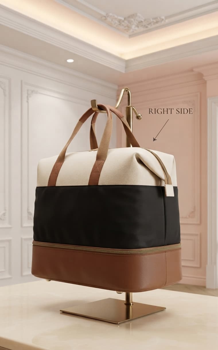 Imported High-End Travel Duffle & Multi-Purpose Carryall Bag | 3-Compartment Shopping & Weekender Holdall