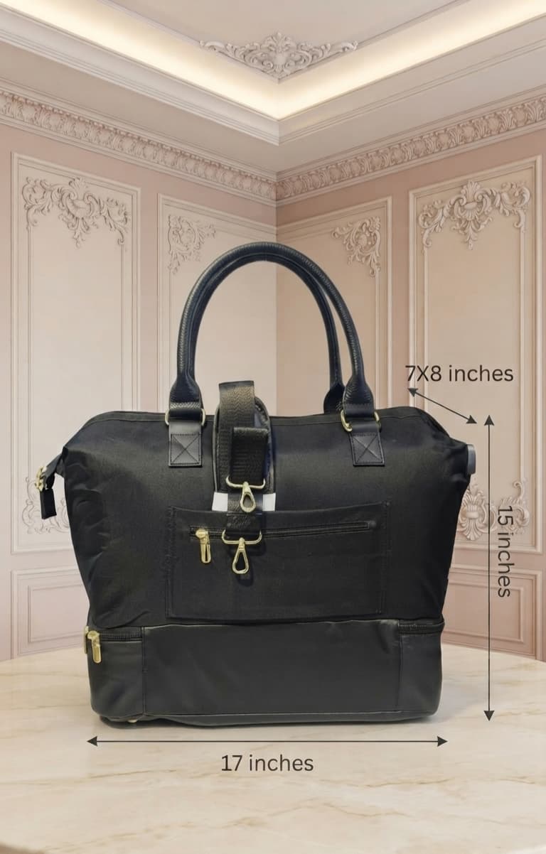 Imported High-End Travel Duffle & Multi-Purpose Carryall Bag | 3-Compartment Shopping & Weekender Holdall