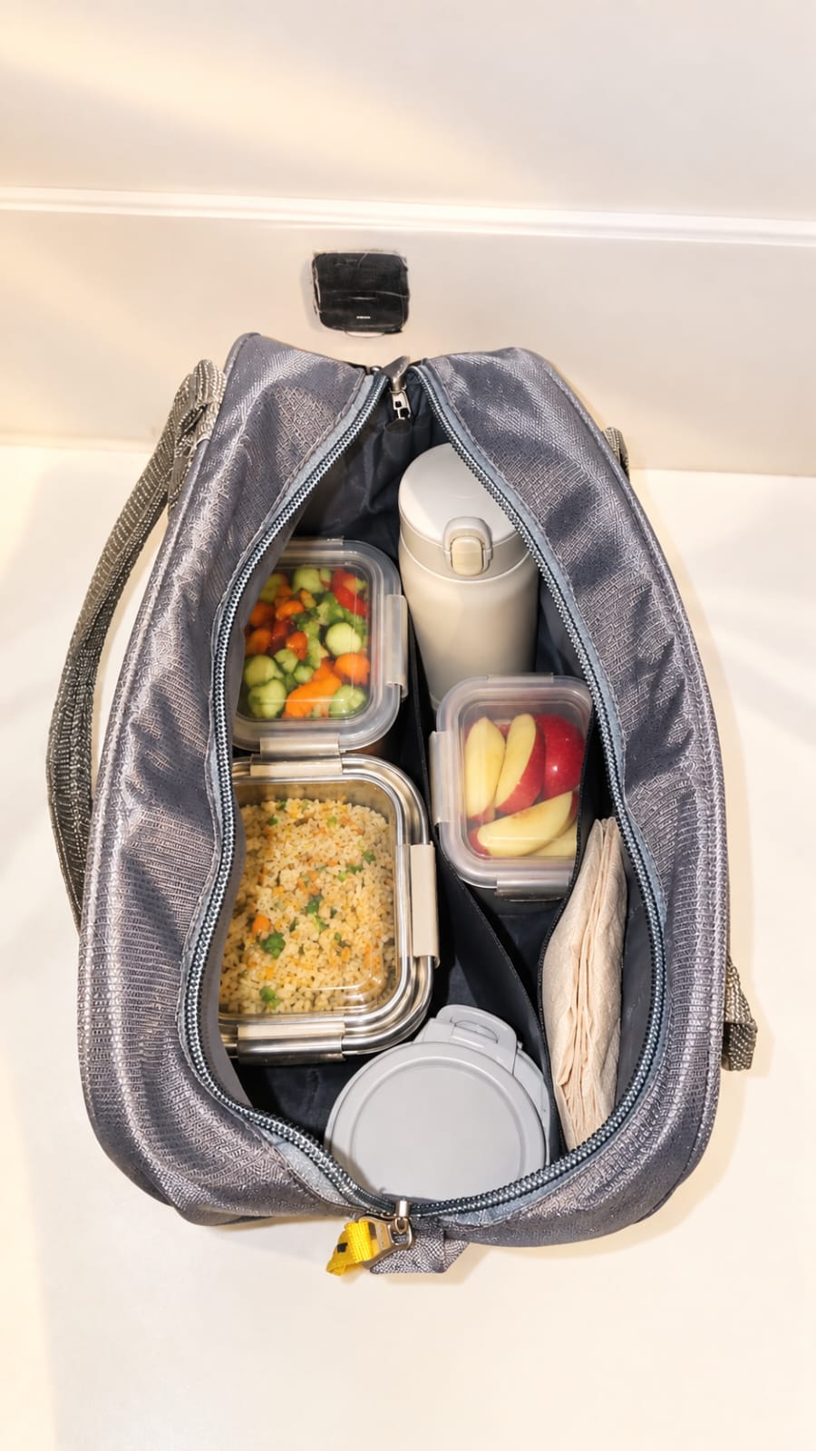 Imported Heavy Matty Insulated Lunch Bag for Office, School & Picnic | Compact Tiffin Carrier & Meal Organizer Pouch