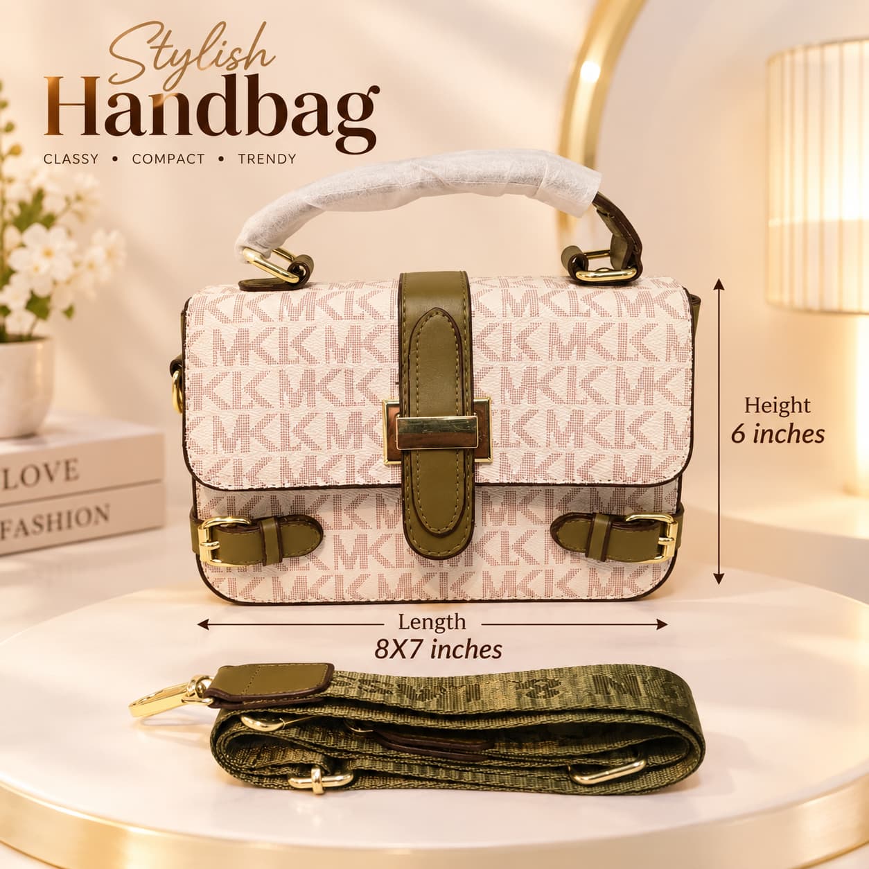 Imported High-End Crossbody Sling Bag for Women | 3-Compartment Shoulder Bag with Top Flap & Zip